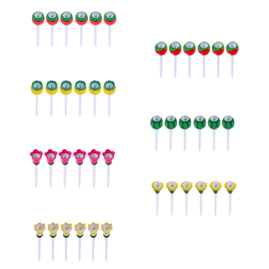 

6 Pieces 80mm Plastic & Rubber Golf Tees Golfer Training Tool