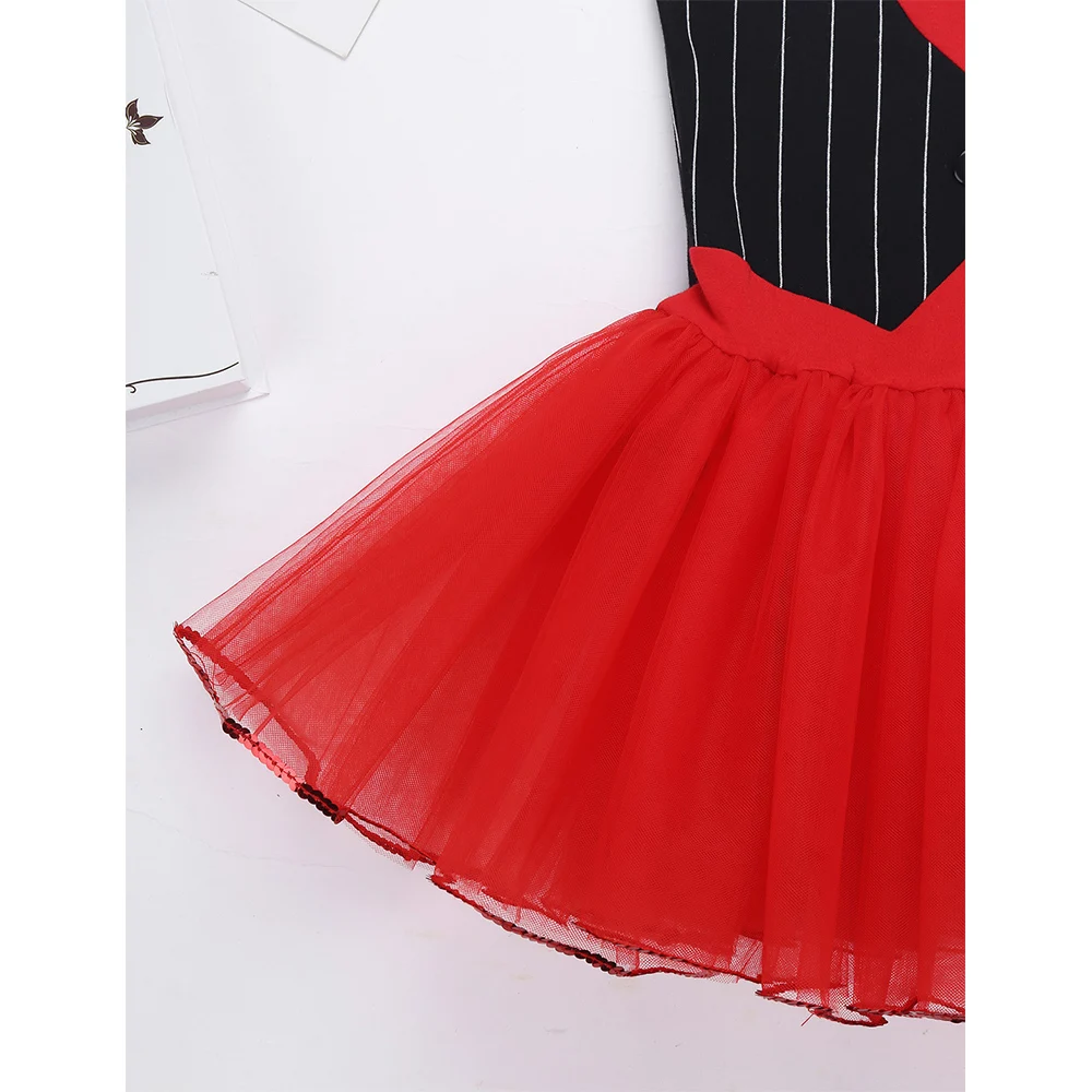 Балетное платье пачка для девочек костюм рождественских танцев полосатый лиф