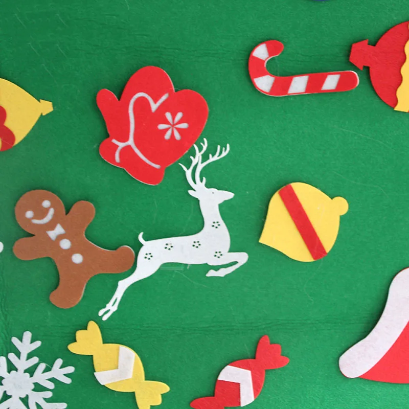 Светодиодный DIY Войлок Рождественская елка Navidad рождественские украшения для дома Natal дети подарок на год игра керст дерево украшения Декор