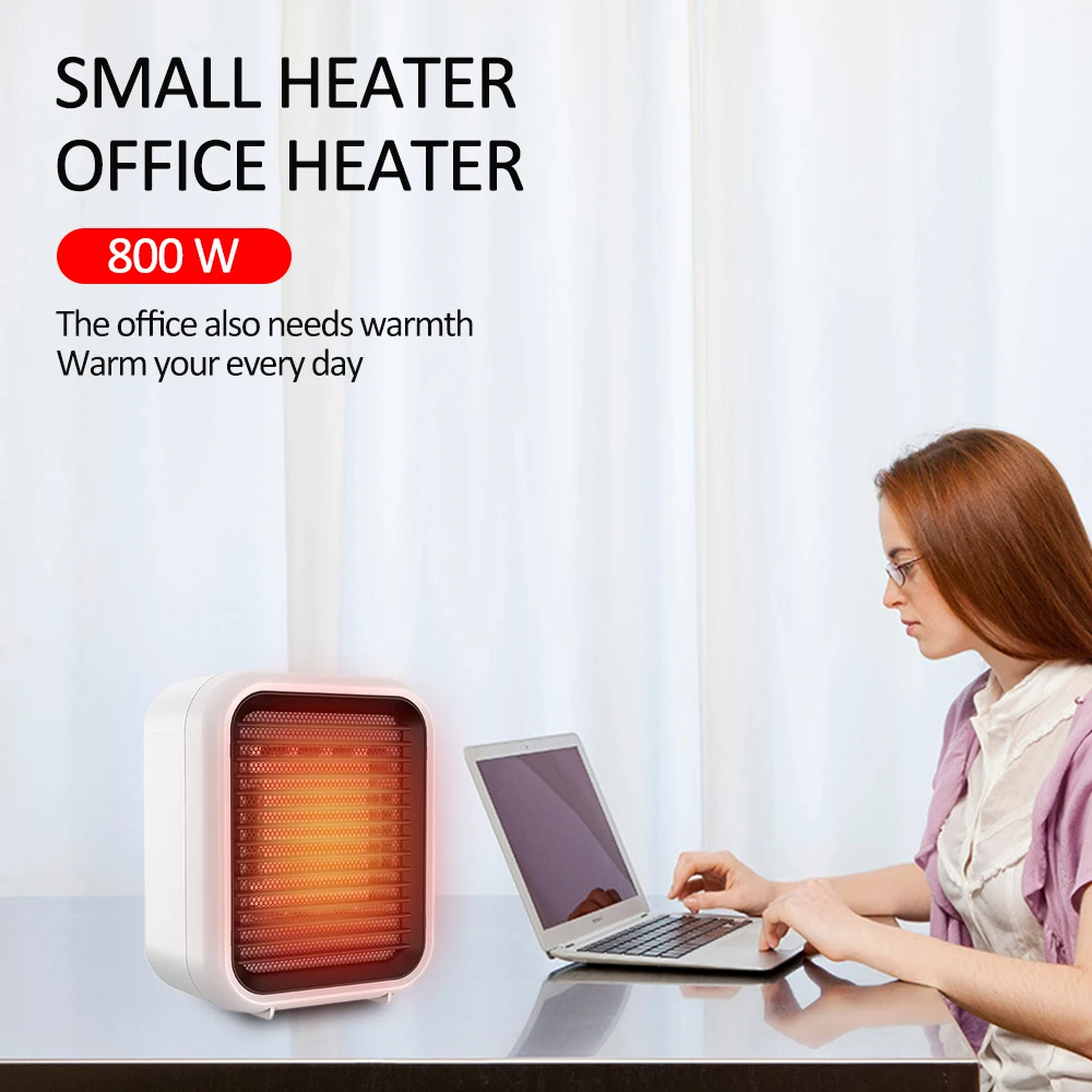 

800W 12V Portable Electric Heater Mini Electric Heater PTC Ceramic Fast Heating Heater Office Desktop Convector Electric Warmer