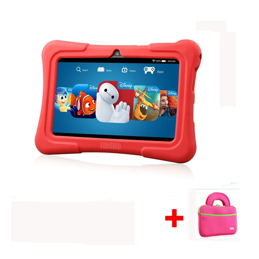 Dragon Touch Y88X Plus, 7 дюймов, детский планшет, для детей, 16 ГБ, четырехъядерный, Android 8,1+, сумка для планшета+ защита экрана, подарки для детей - Комплект: Red