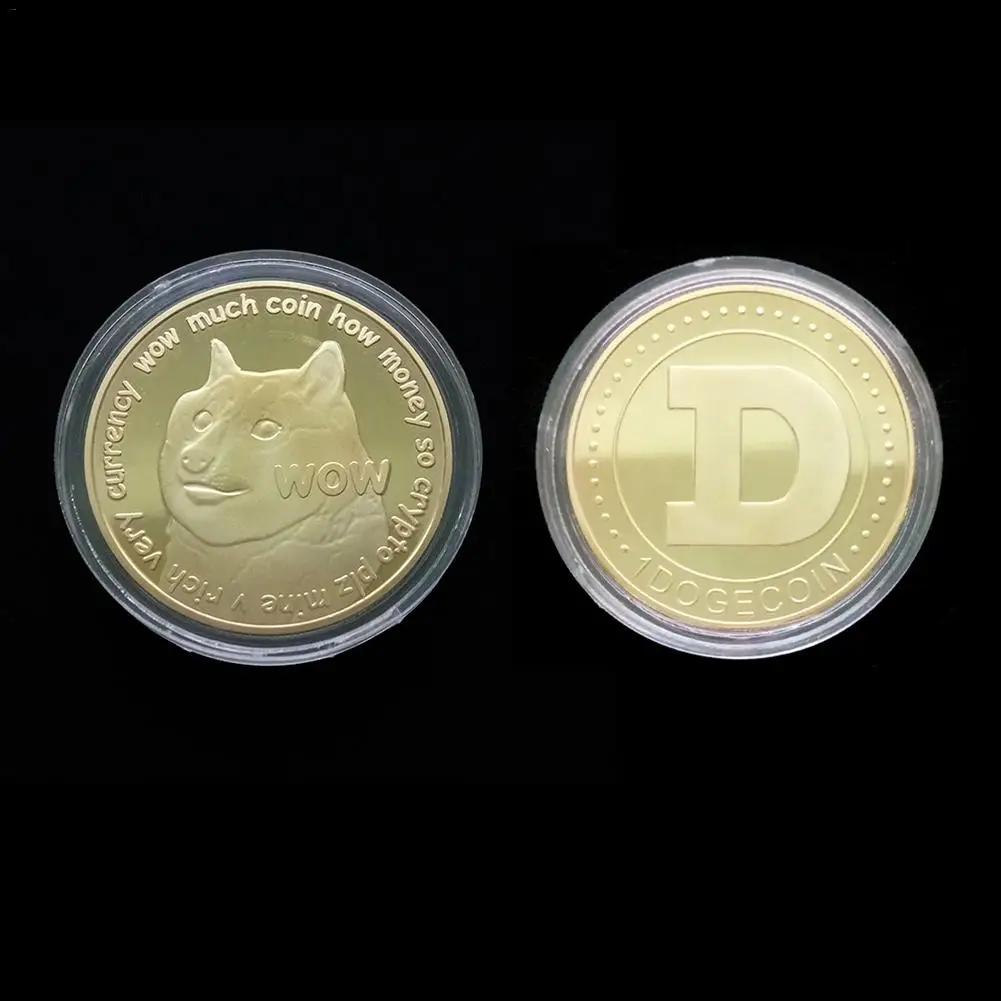 1 шт Dogecoin памятная монета виртуальная валюта Золотая Горячая DOGE художественная