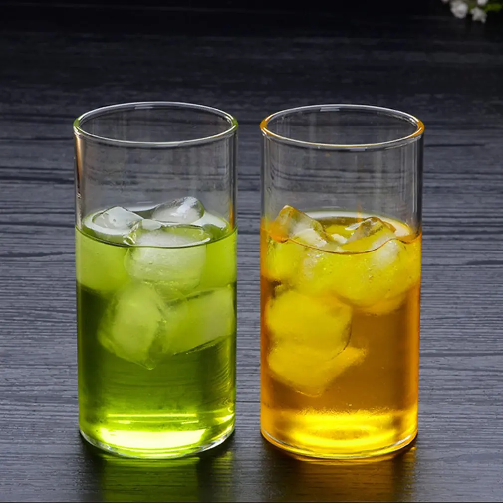 Цилиндрическая кофейная чашка сок термостойкая стеклянная прозрачная