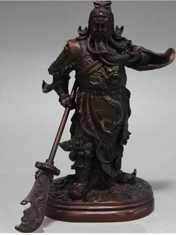 Бесплатная доставка Китайская народная статуя чистого Красного медного