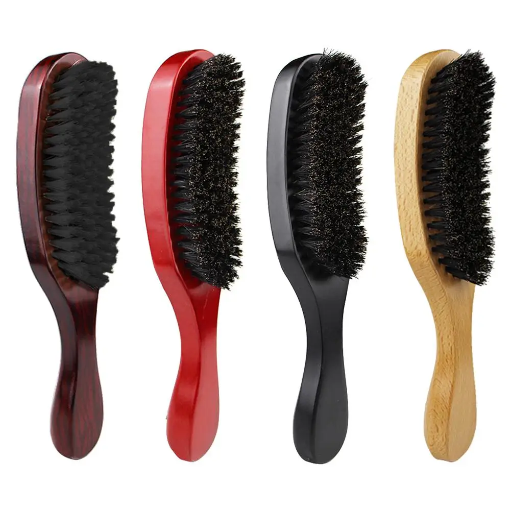 

Natural Beard Comb Large Curved Hair Comb Solid Wood Classics and Fashion Healthy Big Arc Pig Bristle Wave Hair Brush Comb Hairs