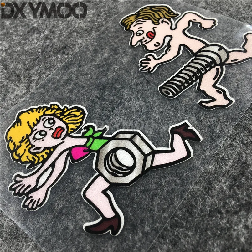 Забавная пикантная женская человек винт мотоциклетный шлем мотоцикл Стикеры