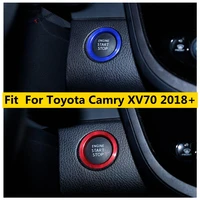 car engine start stop push button key hole ring cover trim for toyota camry xv70 2018 2022 abs red blue interior accessories