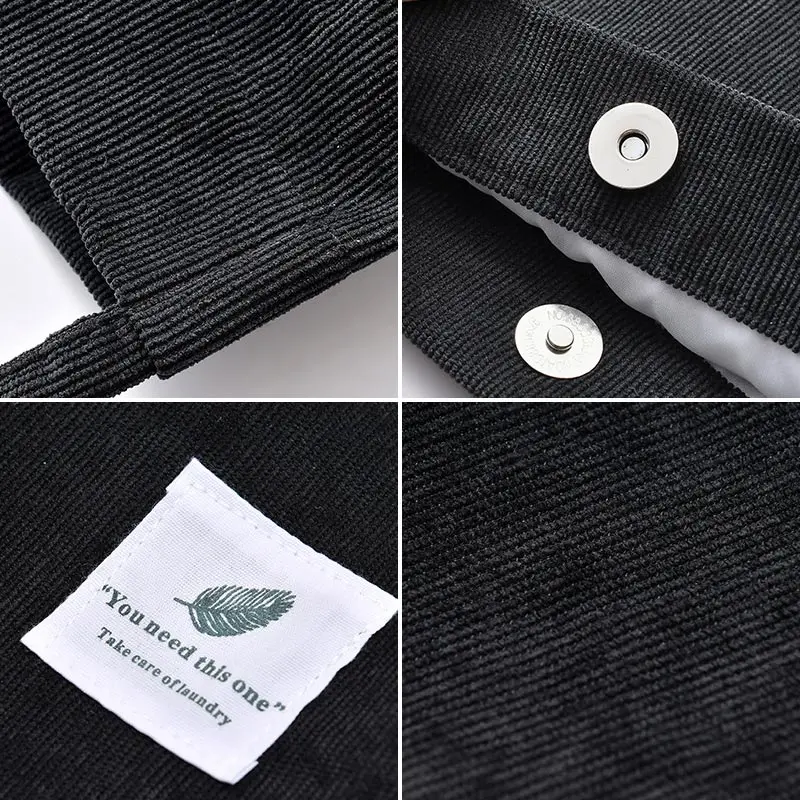 Вельветовые холщовые сумки на плечо для женщин женская сумка из эко-ткани