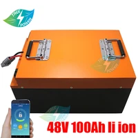 lithium ion 48v 100ah battery pack li ion bms for 5000w ups scooter bike transportation club solar system 10a charger