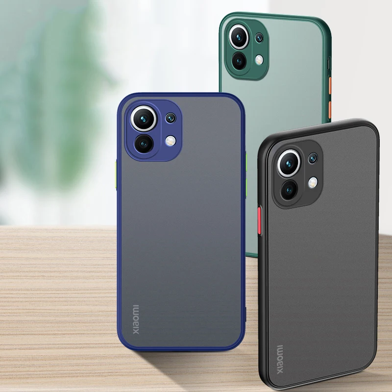 

Shockproof Armor Matte Clear Case For Xiaomi Mi 11 Ultra 10T Poco F3 X3 Lite Redmi Note10 7 8 9 K30 K40 Pro Hard PC Bumper Cover