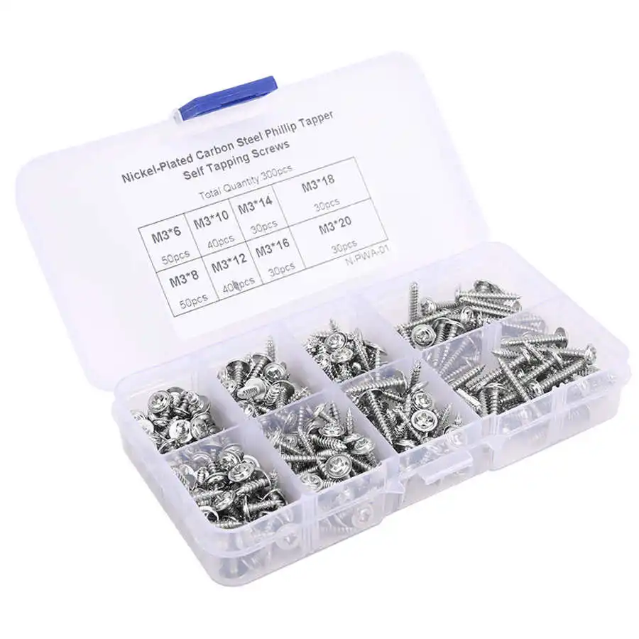 300 шт./кор. саморез из никелированной углеродистой стали точный винт для
