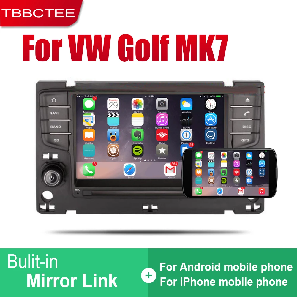 TBBCTEE Android автомобильное радио стерео gps навигация для Volkswagen Golf MK7 2013~ Bt wifi 2din автомобильное радио стерео Мультимедиа