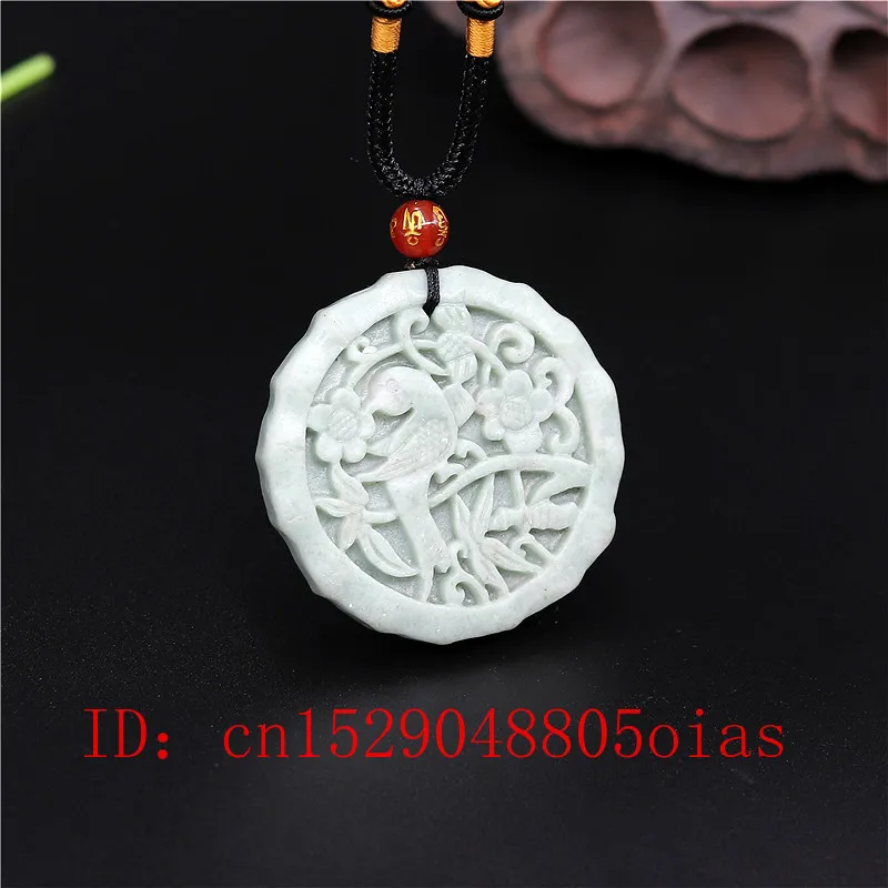 Натуральный белый зеленый китайский Нефритовый Цветок Птица кулон ожерелье