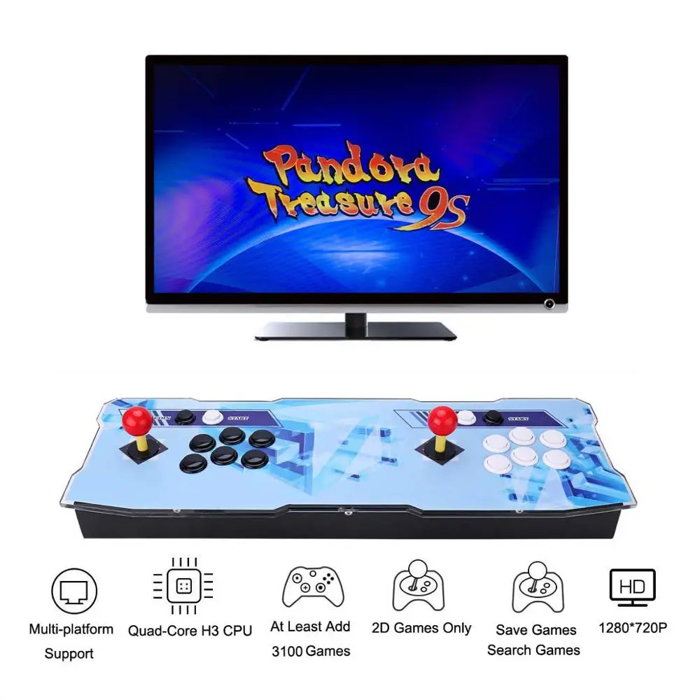 3D Pandora 7 2327 в 1 аркадная видеоигра консоль 1920x1080 Full HD 2 игрока аркадная машина Поддержка TF карты, чтобы добавить больше игр - Цвет: Square