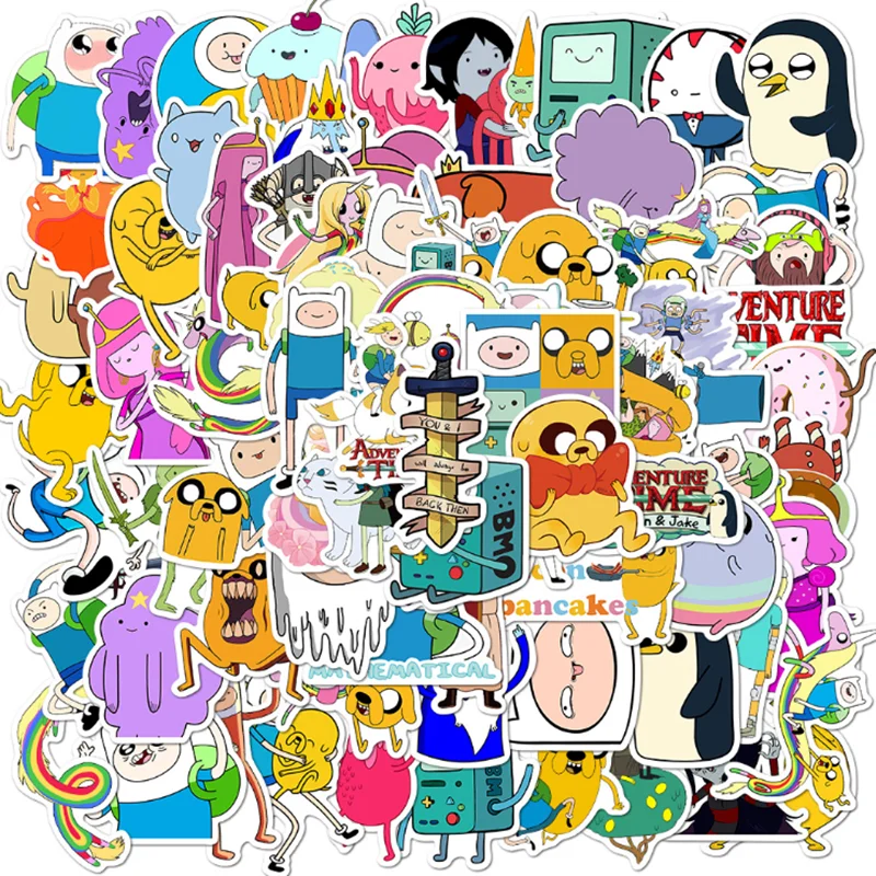 

10/30/50 PCS animation adventure time treasure mobile phone skateboard waterproof graffiti stickers decorative toys wholesale