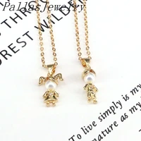 10pcs new pearl kid boy girl charm pendant necklace fashion simple chain jewelry women girl necklace