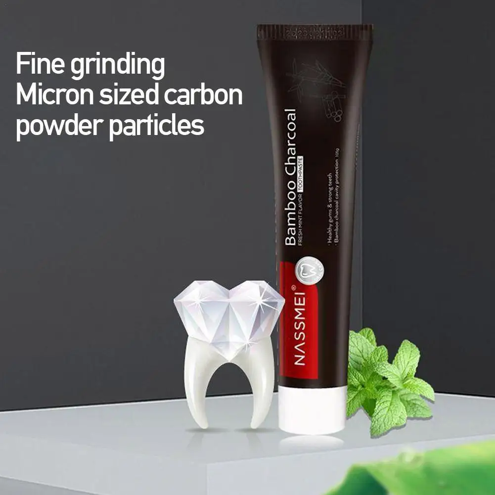 

105g Bamboo Charcoal Black Toothpaste Effectively Remove Tea Stains Whitening Teeth Tooth Stains Freshens Stains Breath Tob N0I7
