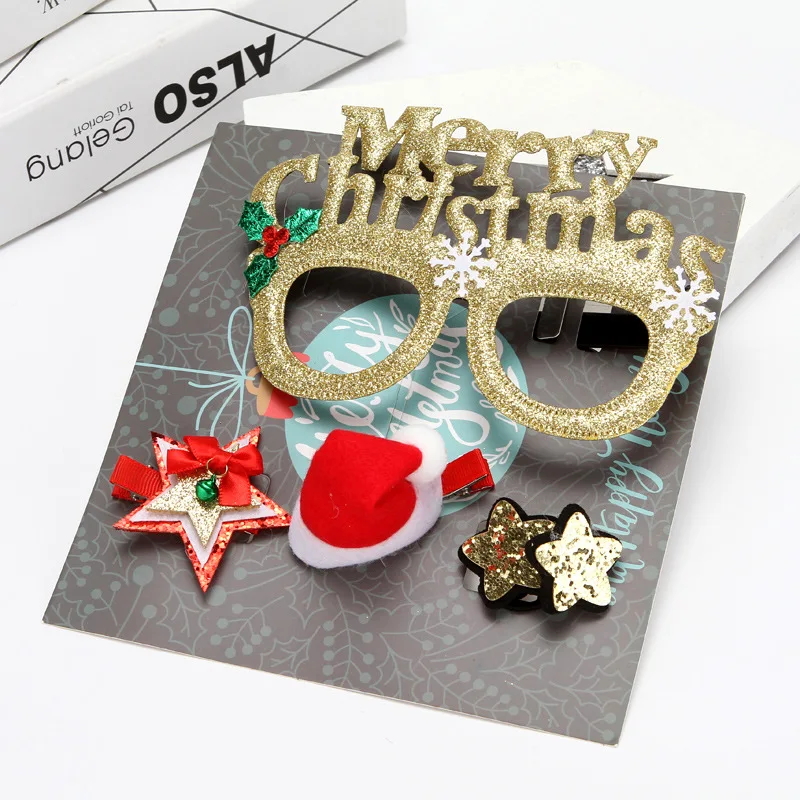 

Children's Hair Accessories Set Christmas Girl Gifts Christmas Atmosphere Decoration Girls Hairpin Hairpin Gift Box