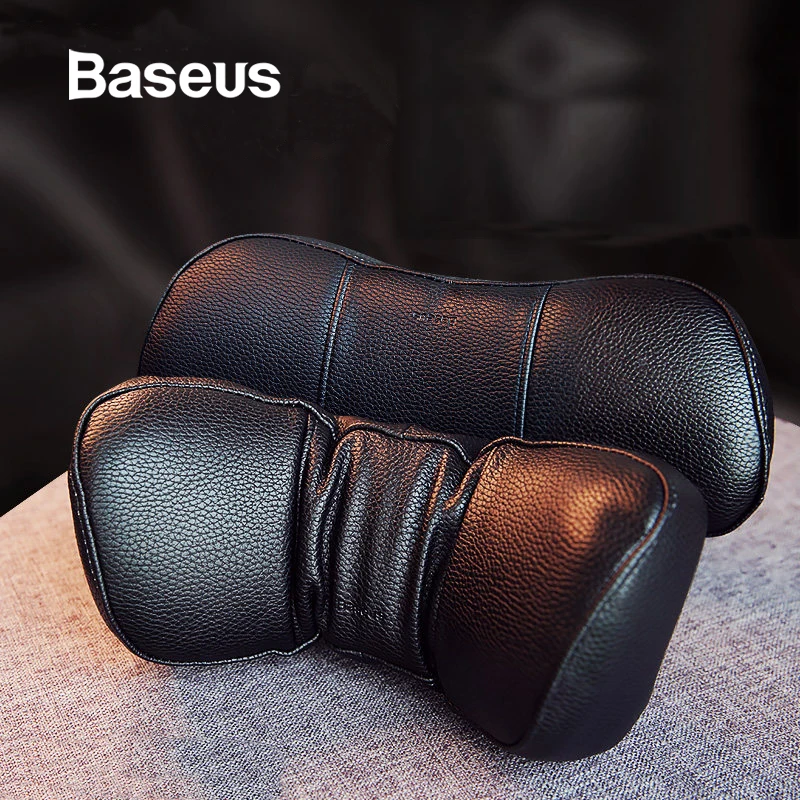 Baseus Автомобильная подушка для шеи, подголовник, подушки из искусственной кожи+ хлопок с эффектом памяти, Автомобильная подушка для шеи, подушка для отдыха, подушка для путешествий в автомобиле