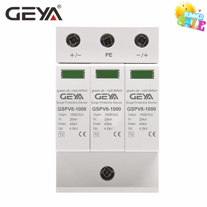 Бесплатная доставка GEYA PV SPD 2P 3P 600V 1000V DC стабилизатор напряжения 500V|Автоматические