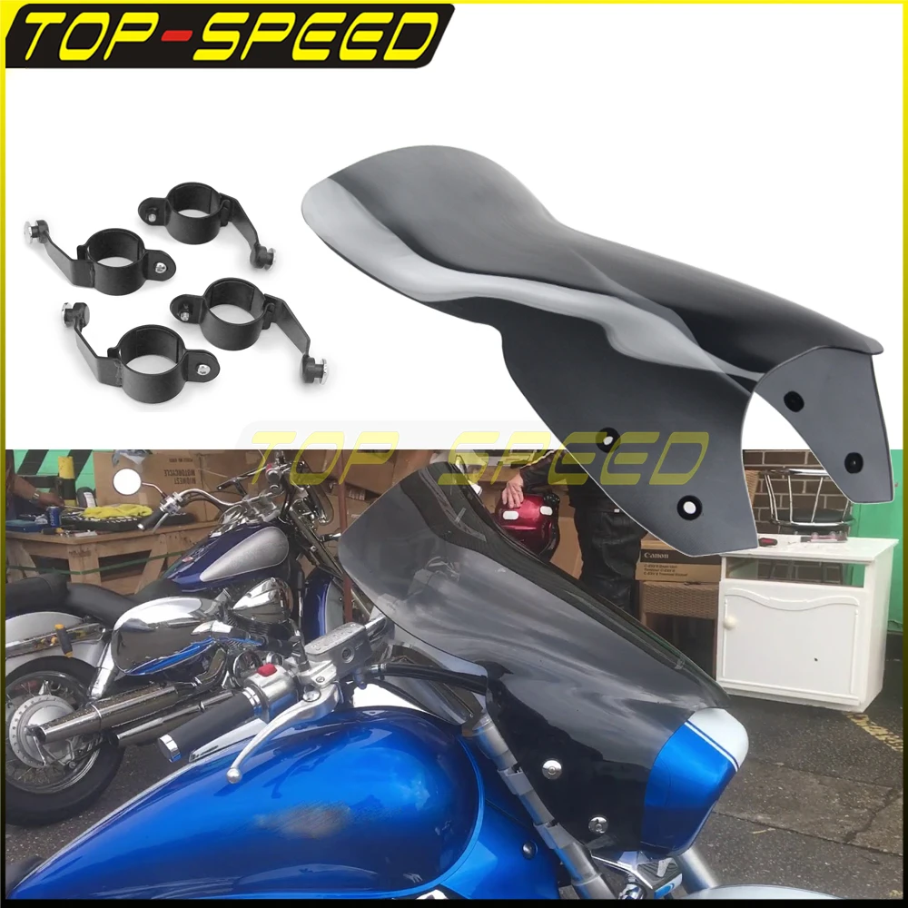 Smoke Tint Cruiser Motorcycle Windshield Front Deflector Fairing Windscreen for Suzuki Boulevard M109R Limited Edition 2006-2016