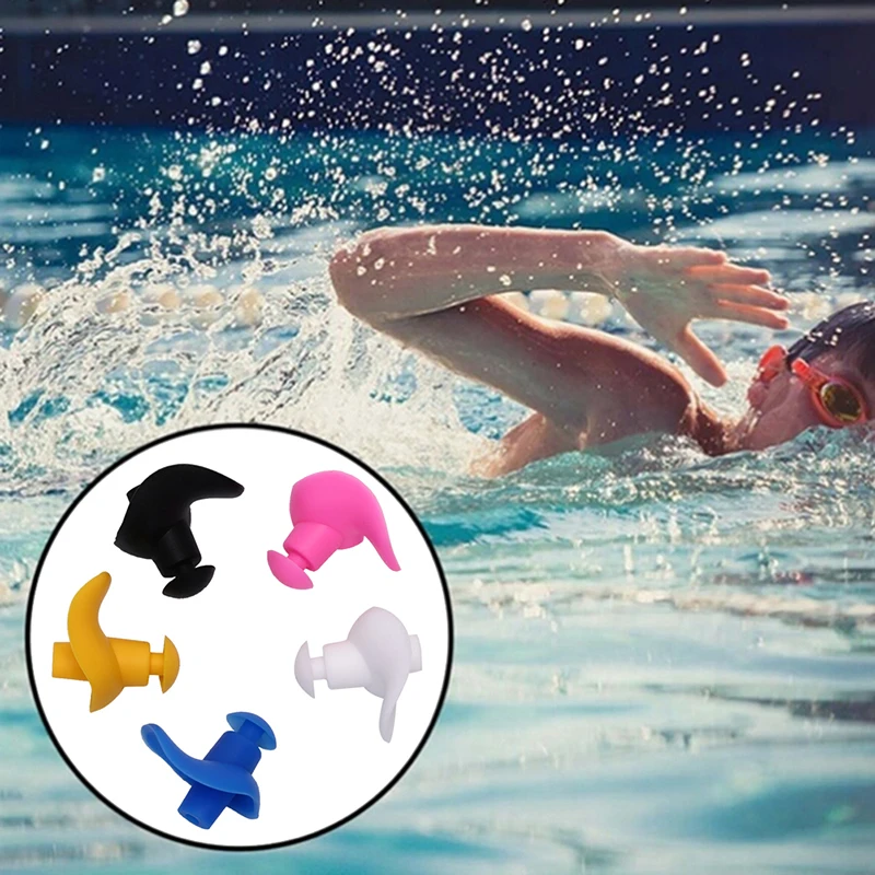 

5 Pair Soft Silicone Ear Plugs Environmental Waterproof Dust-Proof Earplugs Diving Water Sports Swimming Accessories