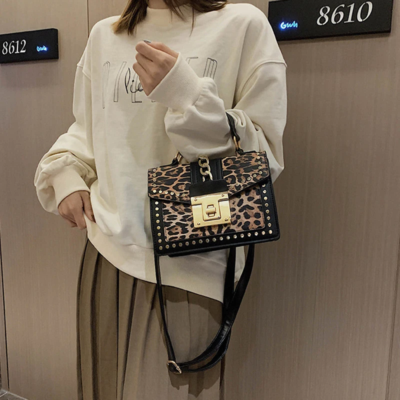 

Ladies Handbag Fashion Leather Leopard Print Shoulder Bag Luxury Brand Bags Outdoor Travel Organizer Elegant Lady Messenger Bags