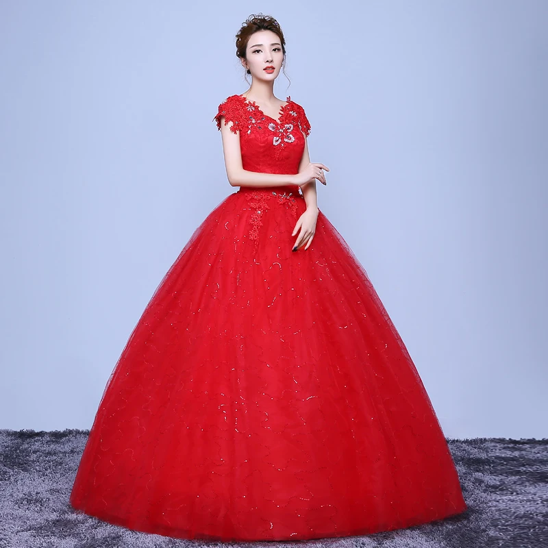 Новая мода простое белое красное платье с v образным вырезом Vestidos De Novia 2020