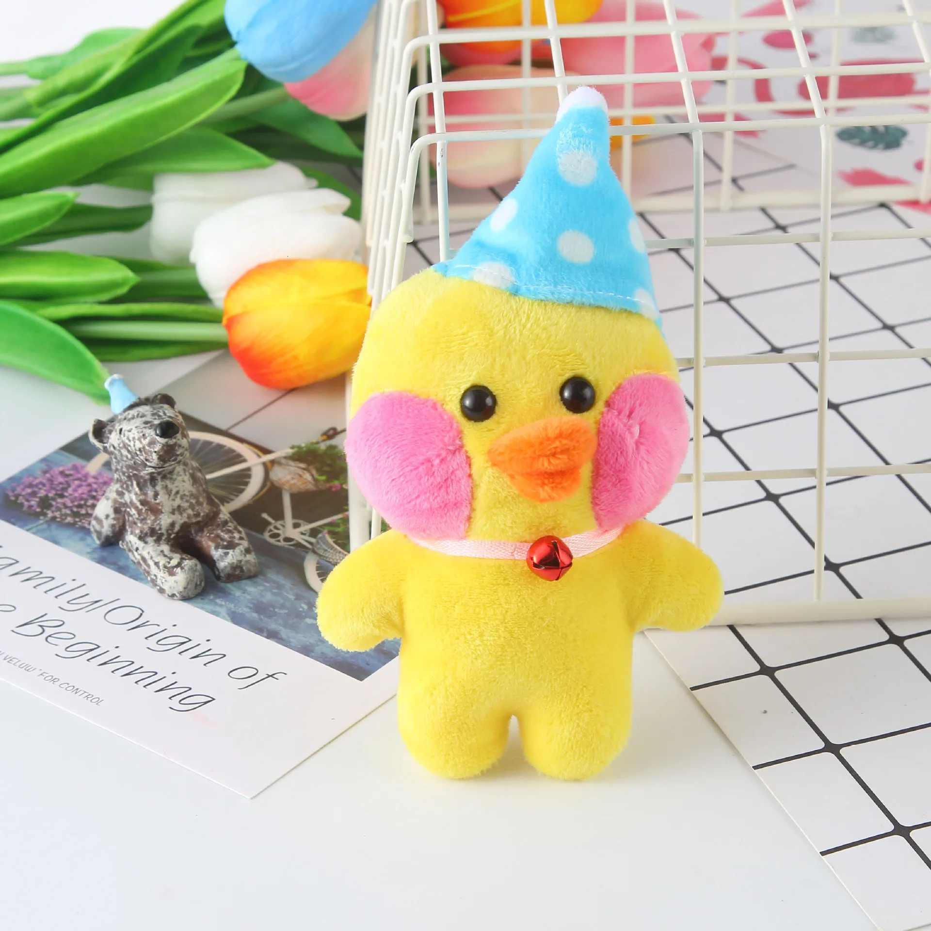Щека Румяна модный тренд новый маленький желтый утенок брелок плюшевая кукла