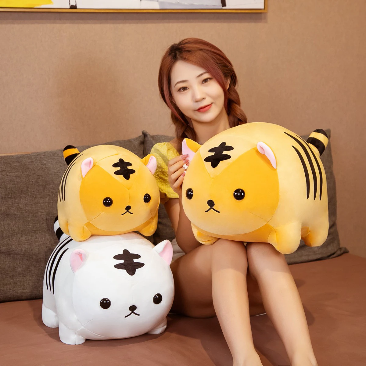

40/50cm Stuffed Soft Down Cotton Fat Tiger Plush Pillow Lovely Tiger Sofa Cushion Nice Christmas Gift for Girl Baby Kids