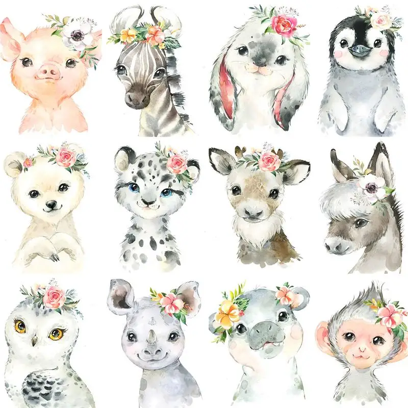 

RUOPOTY Framed Paint By Numbers Animals On Canvas Pictures By Numbers Flowers Dogs DIY Minimalism Home Decoration Gift