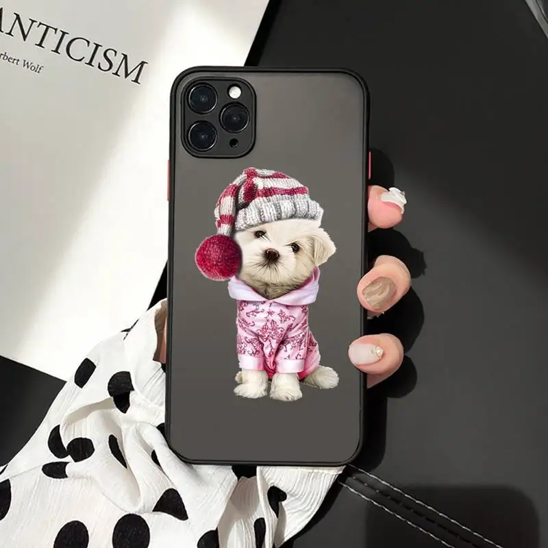 

I love Yorkshire terrier dog Phone Cases Matte Transparent for iPhone 7 8 11 12 s mini pro X XS XR MAX Plus cover funda