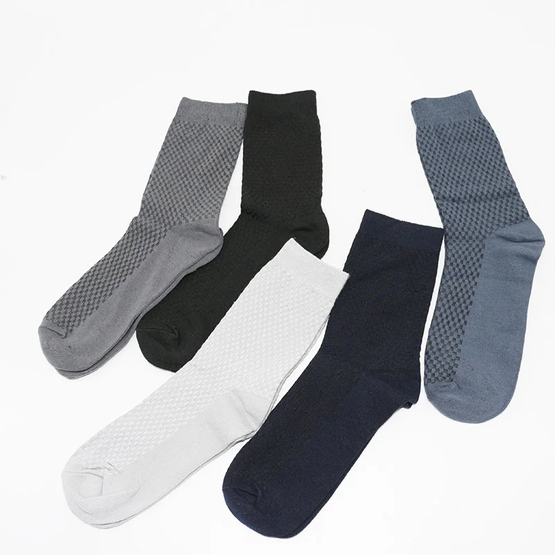 

New Men's Bamboo Fiber Business Socks High Quality Breathable Fashion Long Black Harajuku Retro Socks 10 Pair