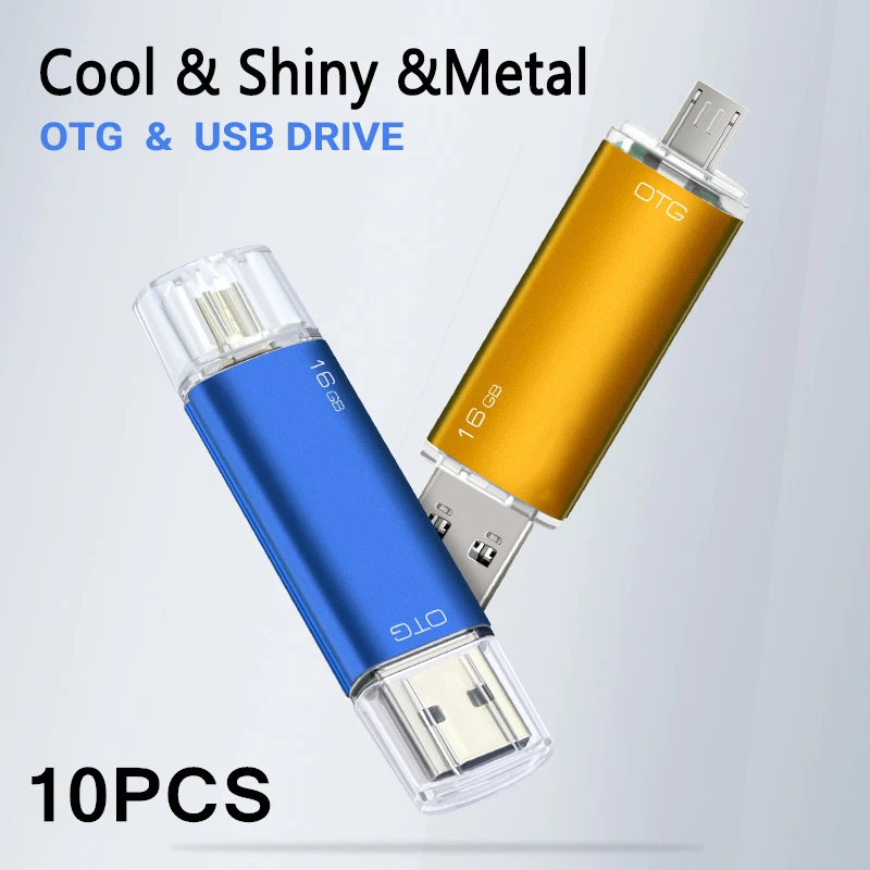 Мини-флеш-накопитель USB металлический OTG 10 шт. 8 ГБ 16 2 0 | Компьютеры и офис