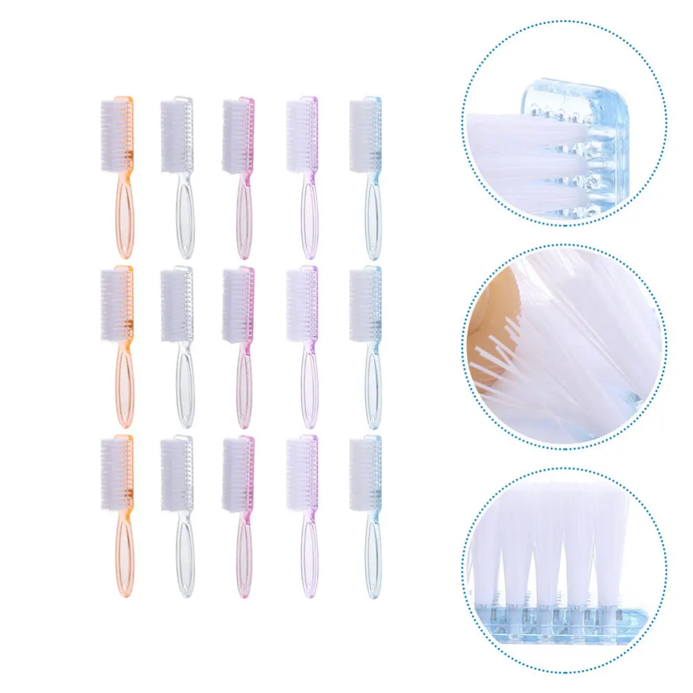 

15Pcs Handle Grip Nail Brush Hand Fingernail Cleaner Brush Manicure Tools