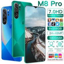Versão global m8pro 7.0 polegada 5g smartphone 8gb 256gb mtk6889 impressão digital facial desbloquear 5800mah duplo cartão de espera dupla (3)