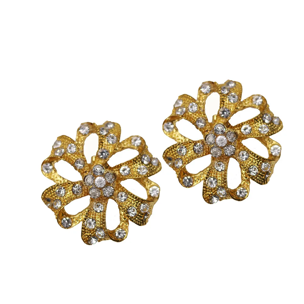 Хорошее качество 46 мм металлические стразы пуговицы для украшения свитера