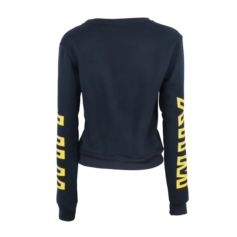 2019 Новая мода осень зима Crewneck Толстовка почему Письмо печати теплый флис длинный
