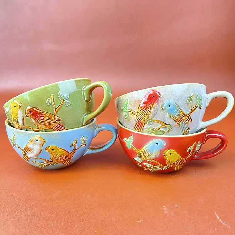 

Натуральный керамика чаша с ручкой творческих детей фруктовый салат лапша, рис чаша деревянные чаши посуда Ресторан Кухня