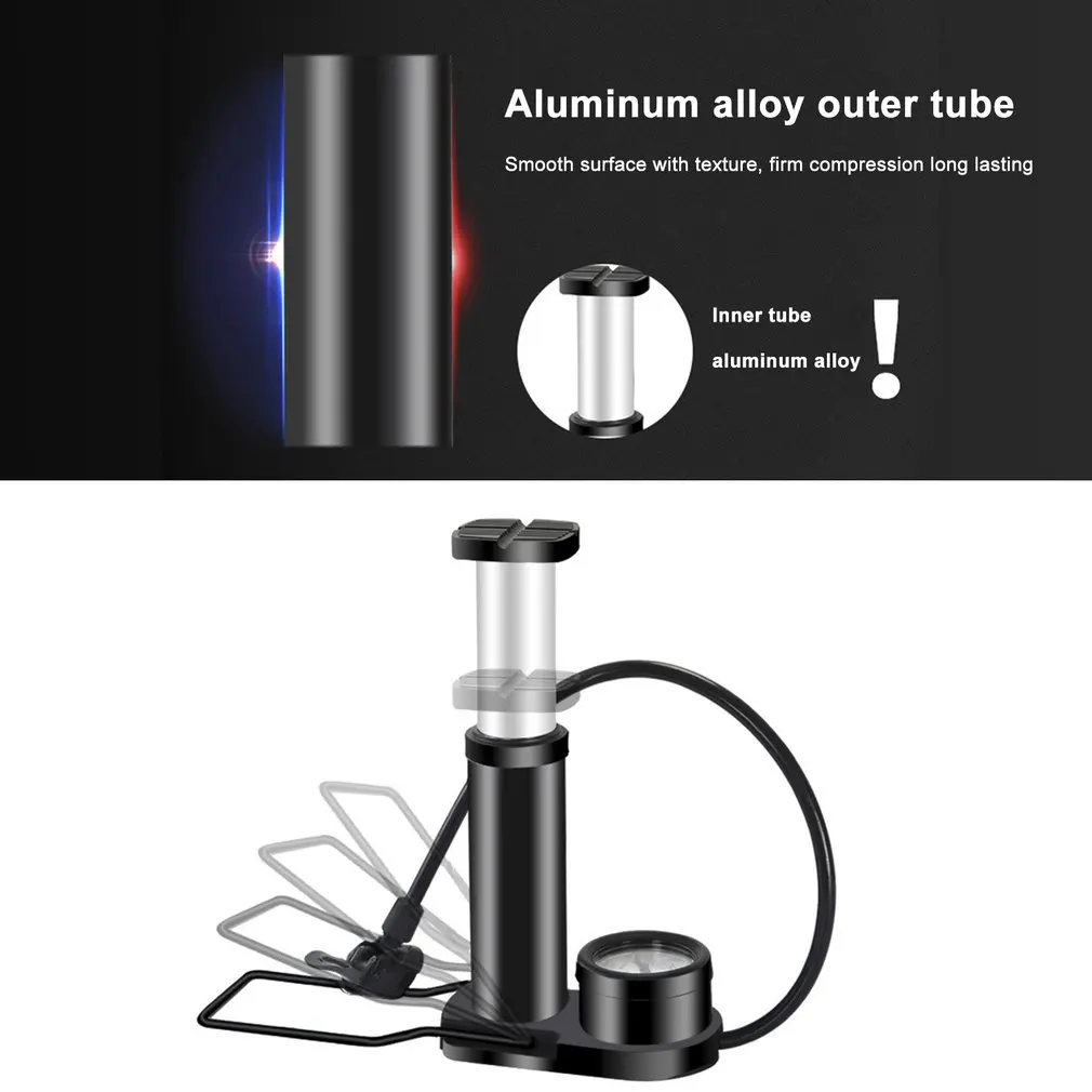 Мини портативный высокого давления алюминиевого сплава велосипед Мячи ног Пол