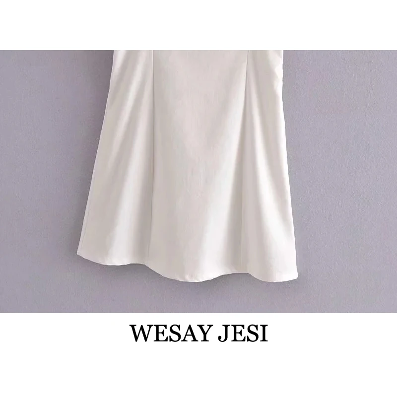 

WESAY JESI Fashion Summer Light Dresses Elegant Mini White Dress High Waist Female Clothing Backless Puff Sleeve Casual Sundress