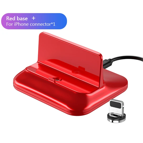 ACCEZZ Магнитная подставка для телефона держатель для iphone XR XS MAX X 8 7 6 6s 5 Plus type-C Micro USB Освещение настольное зарядное устройство для Xiaomi - Цвет: Cable with IOS Plug