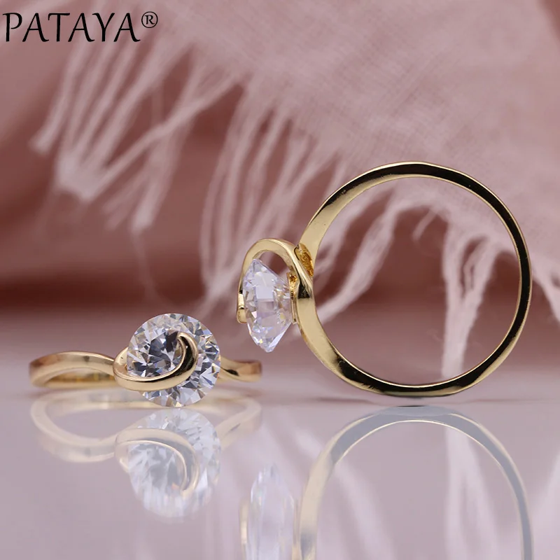 Новинка большие женские кольца PATAYA с натуральным цирконом свадебные подарки из