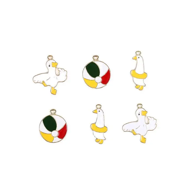 

20 Duck 25mm Funny Enamel Charm White and Yellow Duck Charms Cartoon Animal Pendant for Craft Supplies 3D Bird Charms Duck TY3