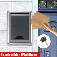 aluminum alloy post box wall mount mail iron letter holder storage outdoor security lockable mailbox home balcony garden decor