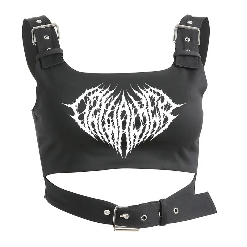 Майка Kawaii топы в готическом стиле Майки панк рэп 1of1 короткие сексуальные майки с