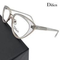 dilicn 1007 cat eye style acetate eyeglasses frame transparent myopia optical lenses for women ultralight prescription glasses
