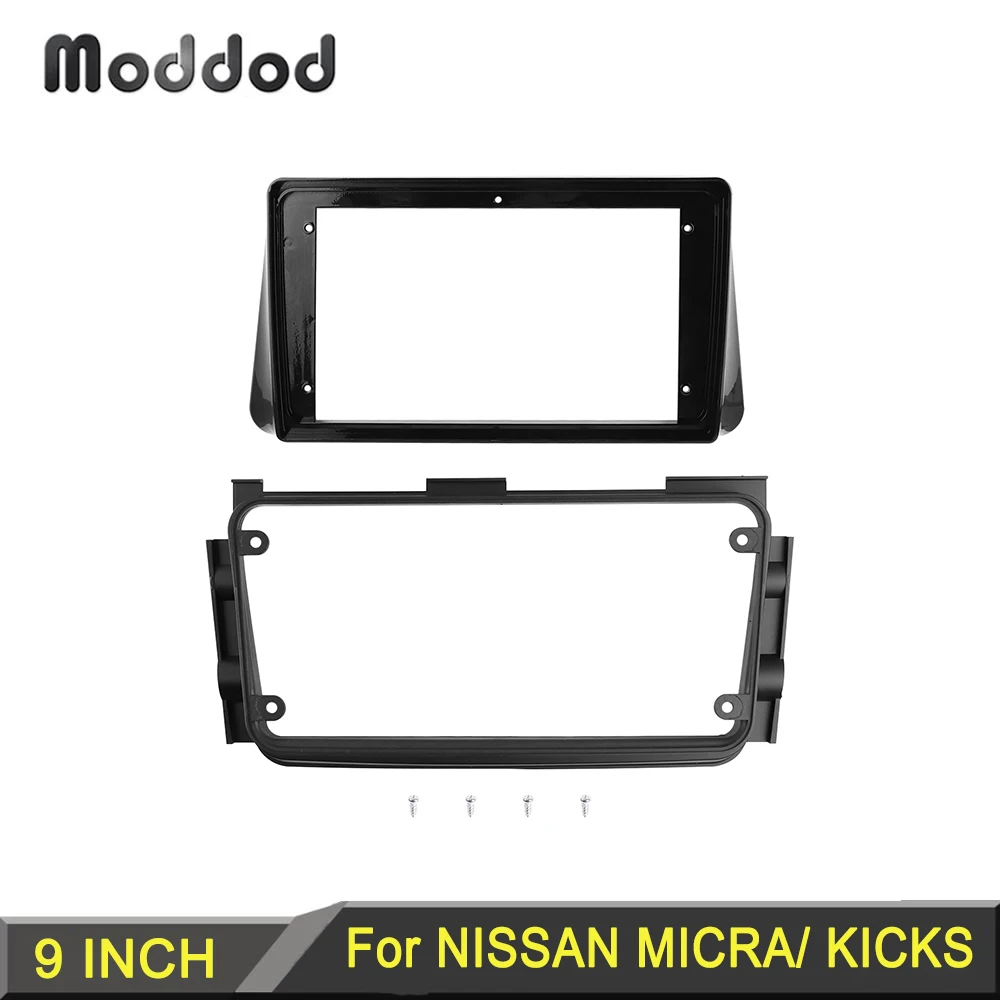 

9 inch Radio Fascias Fit for NISSAN MICRA KICKS 2017 Stereo Panel Audio Dashboard Player Install Surround Trim Panel Frame