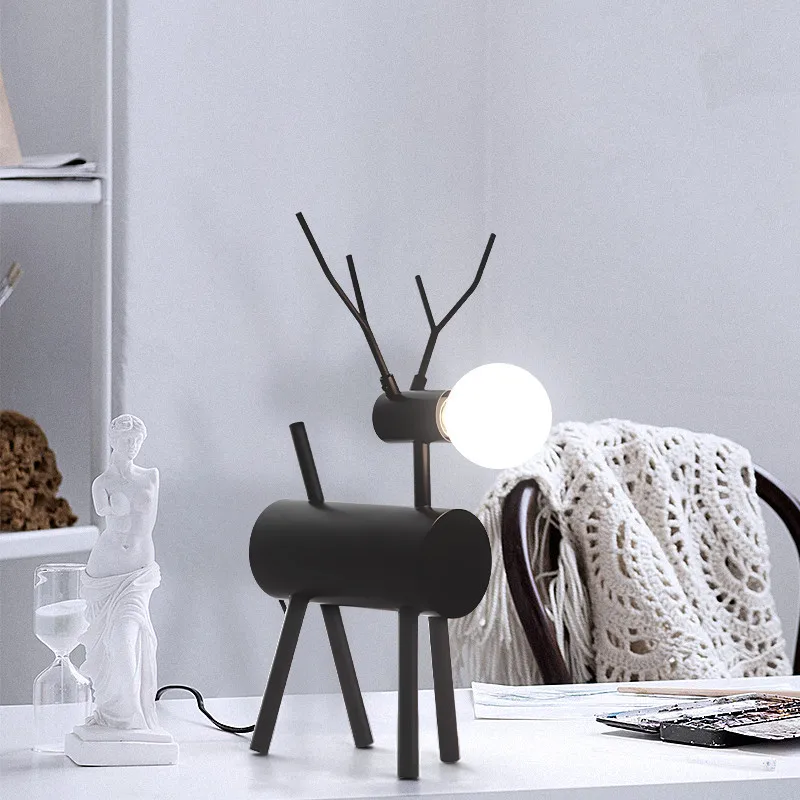 Candeeiro de Mesa para o Quarto Lâmpada de Cabeceira Candeeiro de Mesa Designer Criativo Sala Estar Crianças Quarto Decoração Interior Casa Amizade Cão
