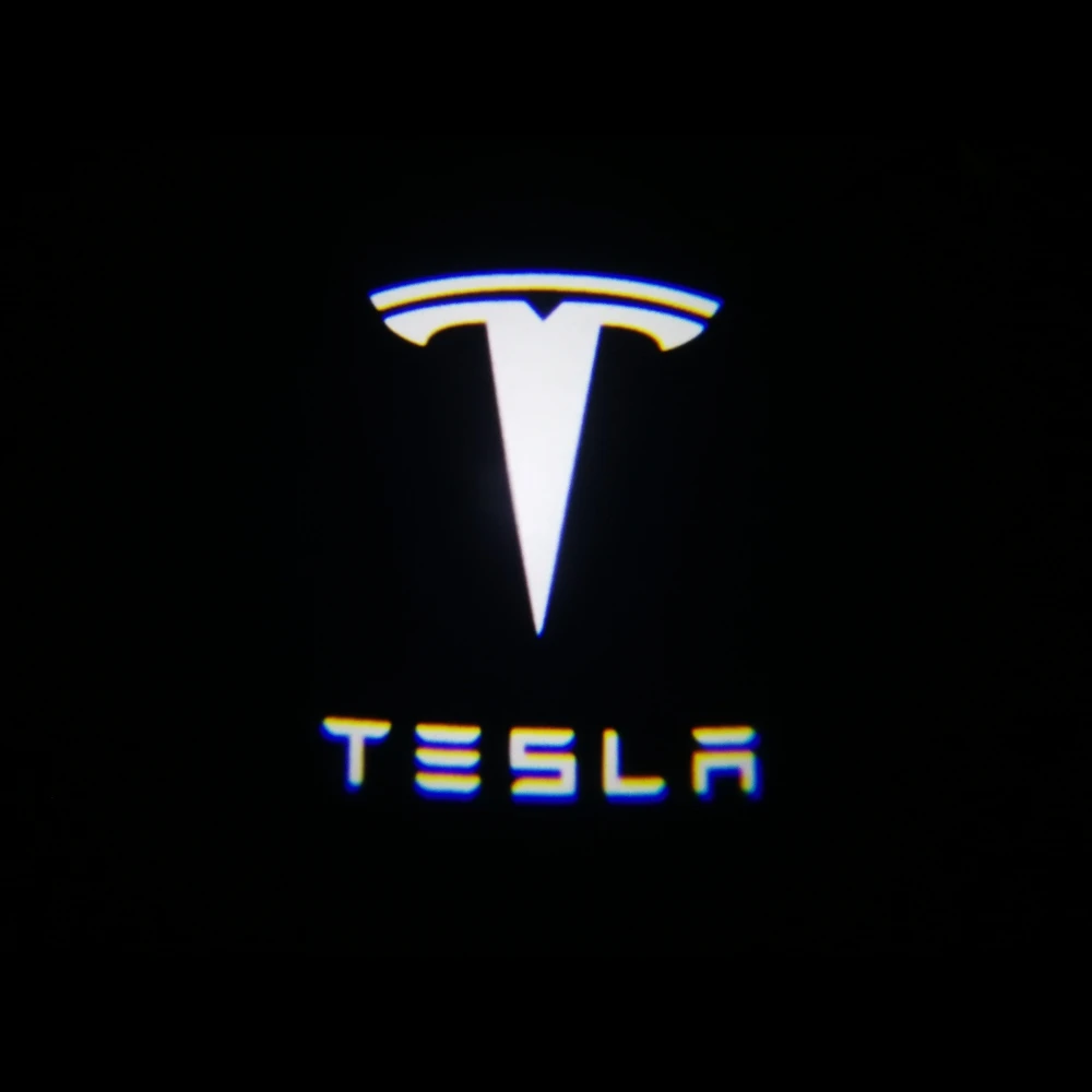 T with Word QCDIN Ультра-яркий для TESLA светодиодный Автомобильный Дверной логотип проектор светильник светодиодный Добро пожаловать логотип светильник для TESLA модель 3/S/X/Y - Испускаемый цвет: T with Word